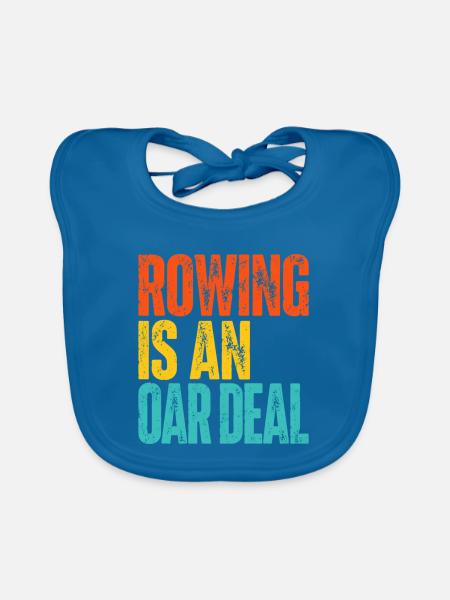 Rowing is an Oar Deal - Rudern - Ruderer - Ruderin - Baby Bio-Lätzchen - Pfauenblau - Vorne