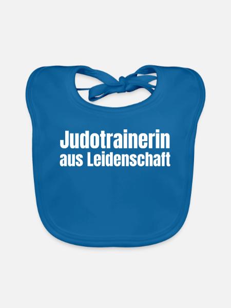 Judotrainerin aus Leidenschaft Judo Geschenk - Baby Bio-Lätzchen - Pfauenblau - Vorne