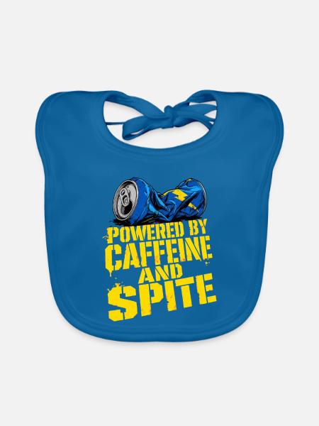 Caffeine And Spite Typografie Pflegekraft RN - Baby Bio-Lätzchen - Pfauenblau - Vorne