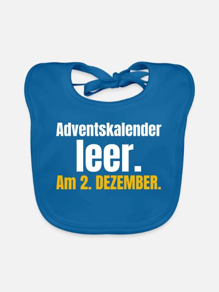 Adventskalender leer. Am 2. Dezember. - Baby Bio-Lätzchen - Pfauenblau