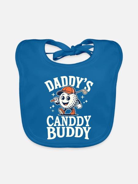 Papas Caddy Buddy - Baby Bio-Lätzchen - Pfauenblau - Vorne