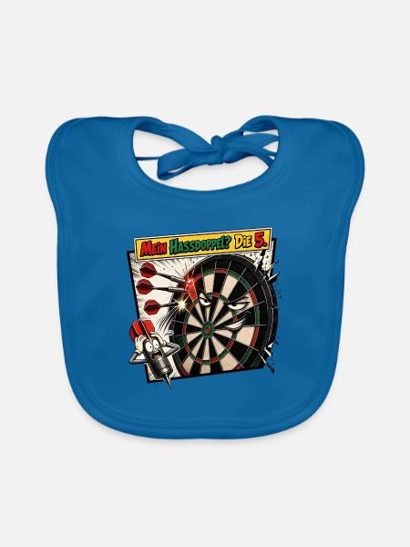 Mein Hassdoppel? Die 5 - Baby Bio-Lätzchen - Pfauenblau - Vorne