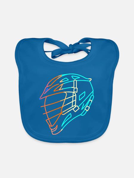 Lacrossehelm - Baby Bio-Lätzchen - Pfauenblau - Vorne
