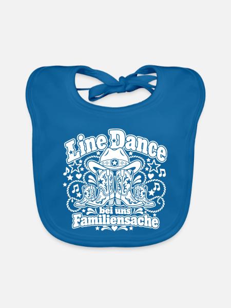 Line Dance Familiensache - Baby Bio-Lätzchen - Pfauenblau
