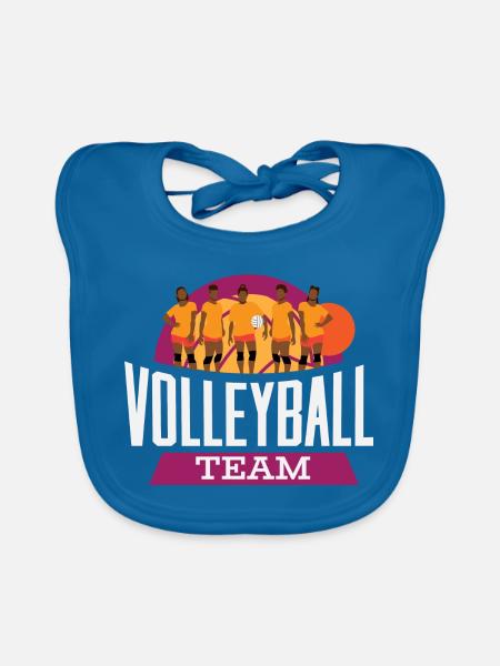 Volleyball Team – Mannschaft Retro Sonne - Baby Bio-Lätzchen - Pfauenblau