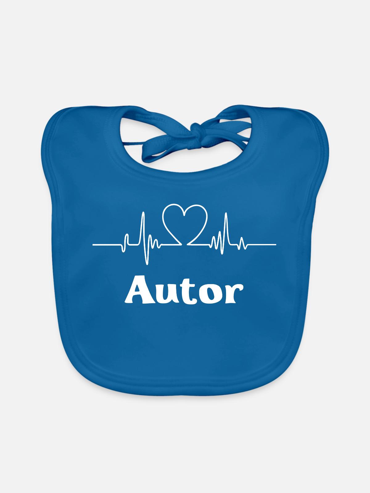 Autor - Baby Bio-Lätzchen - Pfauenblau - Vorne