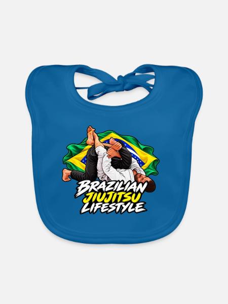 Kimura – BJJ Brasilianischer Jiu-Jitsu-Lebensstil - Baby Bio-Lätzchen - Pfauenblau - Vorne