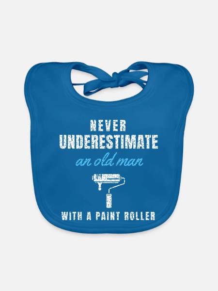 Maler Humor Anstreicher Malerhandwerk Malermeister - Baby Bio-Lätzchen - Pfauenblau - Vorne