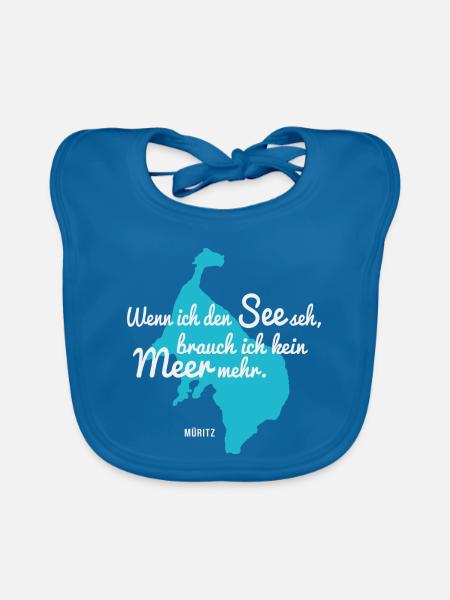 Müritz - Wenn ich den See seh - Baby Bio-Lätzchen - Pfauenblau - Vorne