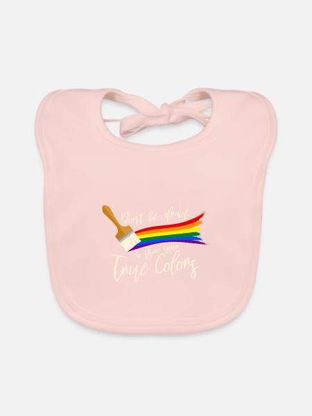Gay Pride - Organic Baby Bibs - rose - Front