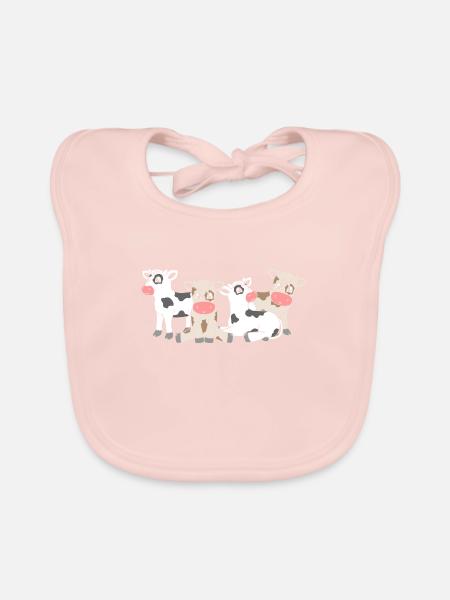 Kälber - Baby Bio-Lätzchen - Rose - Vorne