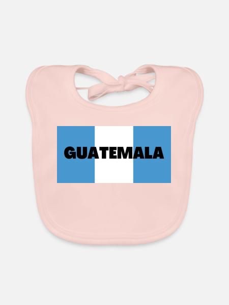 Guatemala dans Les couleurs du drapeau guatémaltèque - Bavoir bio Bébé - rose - Devant