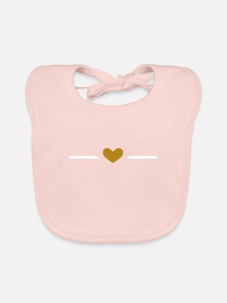 Linie Herz Gold - Baby Bio-Lätzchen - Rose