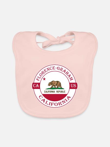 Florence Graham California Flagge USA Souvenir - Baby Bio-Lätzchen - Rose