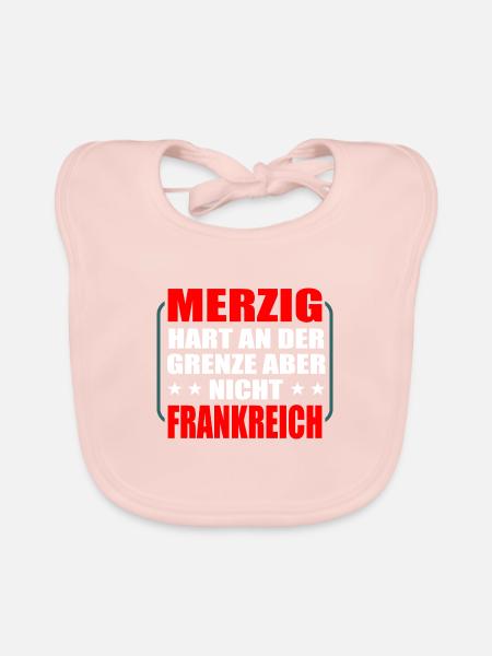 Merzig Saarland Saarländer - Baby Bio-Lätzchen - Rose - Vorne