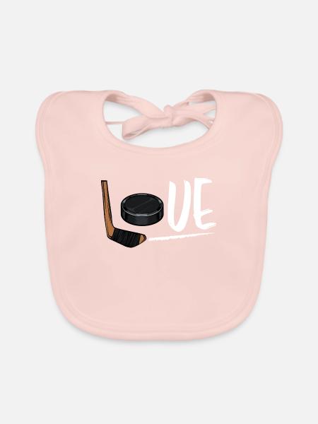 Eishockey - Baby Bio-Lätzchen - Rose - Vorne