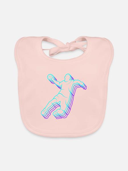 Handballer Handballspieler Herren Handball Jungen - Baby Bio-Lätzchen - Rose - Vorne