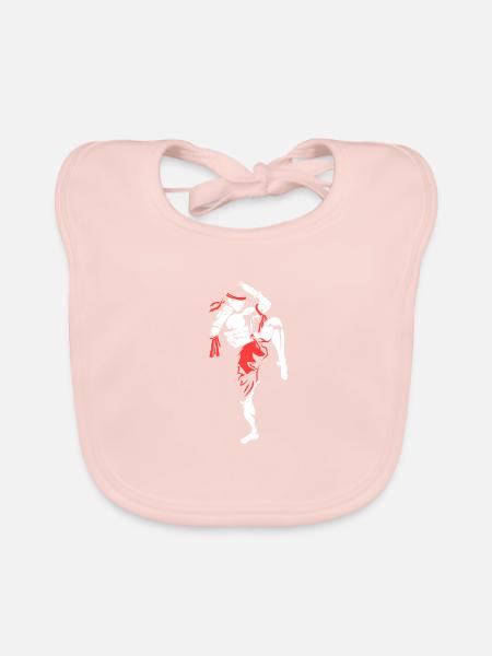 Kickboxer - Baby Bio-Lätzchen - Rose