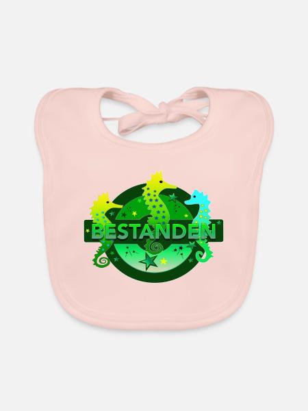 bestanden Seepferdchen Schwimmabzeichen Prüfung - Baby Bio-Lätzchen - Rose