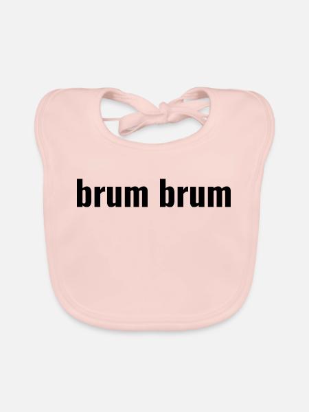 Brum Brum - Organic Baby Bibs - rose - Front