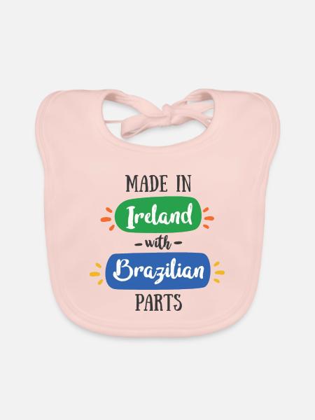 Hergestellt in Irland mit brasilianischen Teilen – Baby & Kids - Baby Bio-Lätzchen - Rose - Vorne