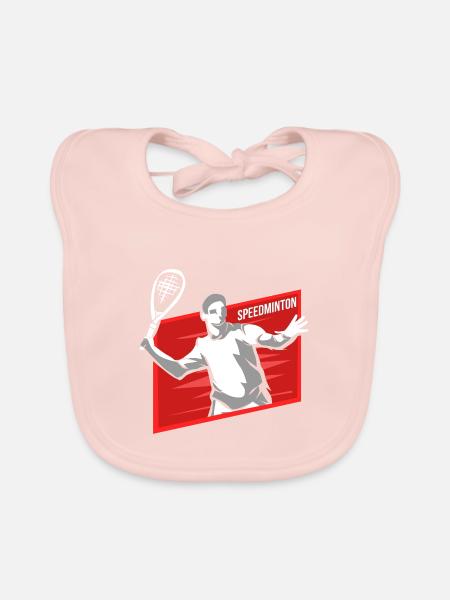 Pfeilschneller Speedminton Smashduell - Baby Bio-Lätzchen - Rose