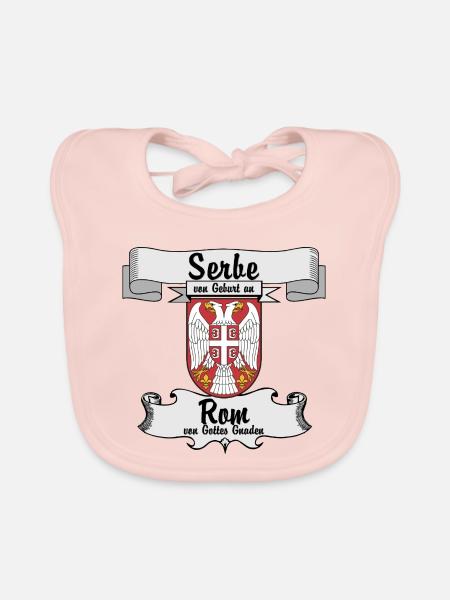 Serbe de naissance. Rome par la grâce de Dieu. - Bavoir bio Bébé - rose - Devant