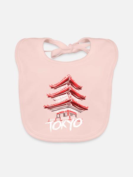 Lebendiges Tokio Sakuraviertel - Baby Bio-Lätzchen - Rose