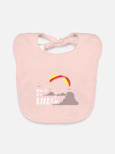 Waghalsiger Gleitschirmflug Bergsee - Baby Bio-Lätzchen - Rose