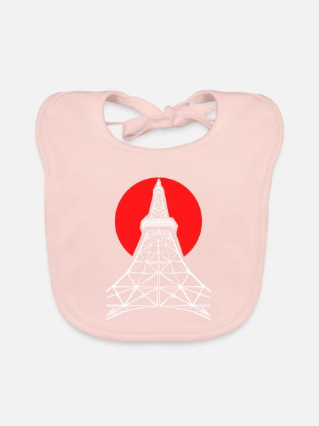 Faszinierendes Tokio Tempelreise - Baby Bio-Lätzchen - Rose