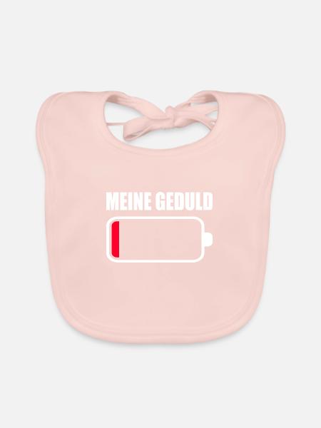 Meine Geduld Akku Leer Batterie Rot Ladebalken - Baby Bio-Lätzchen - Rose - Vorne