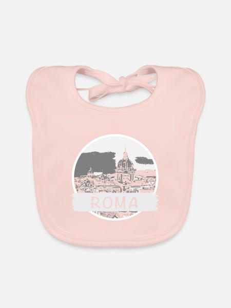 Roma City - Baby Bio-Lätzchen - Rose - Vorne