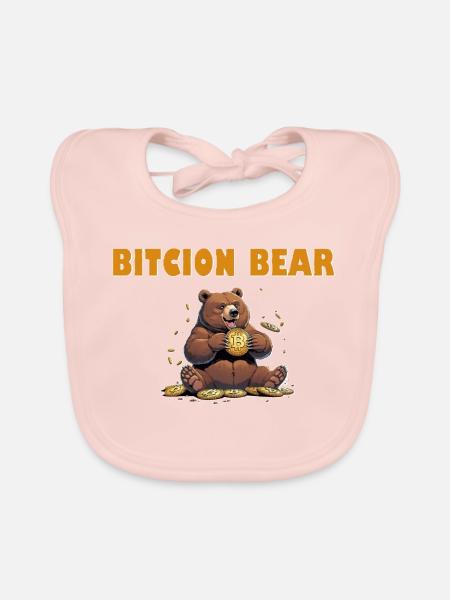 Bitcoin Bear - Organic Baby Bibs - rose