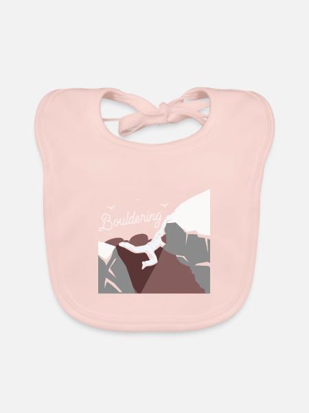 Kraftvoller Boulderer Grifftechnik - Baby Bio-Lätzchen - Rose