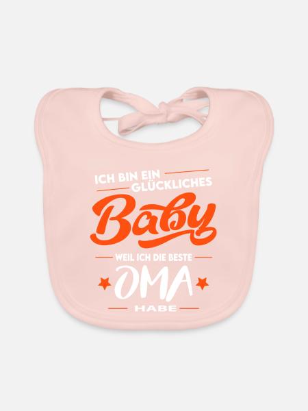 Glückliches Baby Beste Oma Best Grandma Happy - Baby Bio-Lätzchen - Rose