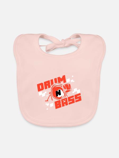 Elektrisierender Bass Clubnacht - Baby Bio-Lätzchen - Rose - Vorne