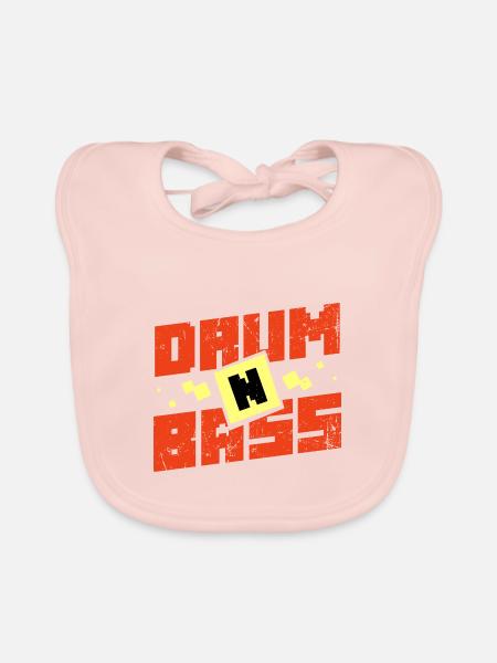 Druckvoller Bass Clubnacht Berlin - Baby Bio-Lätzchen - Rose - Vorne