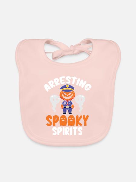 Verhaftung gruseliger Geister Polizist Halloween - Baby Bio-Lätzchen - Rose - Vorne