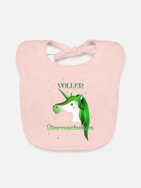 Einhorn voller Überraschungen unicorn - Baby Bio-Lätzchen - Rose - Vorne
