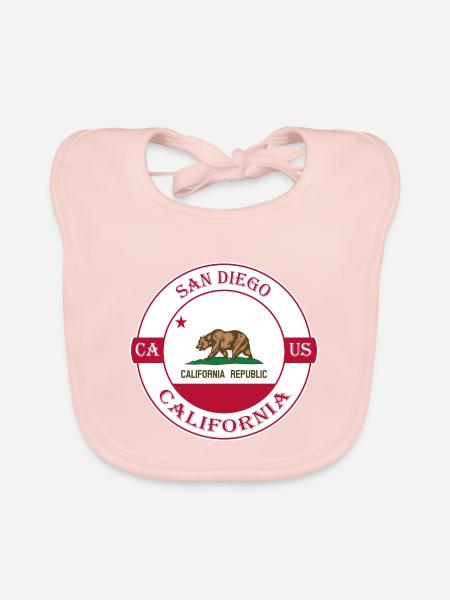 San Diego California Flagge USA Souvenir Abzeichen - Baby Bio-Lätzchen - Rose