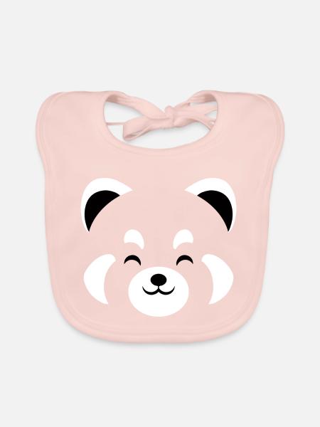 Roter Panda Kawaii - Baby Bio-Lätzchen - Rose
