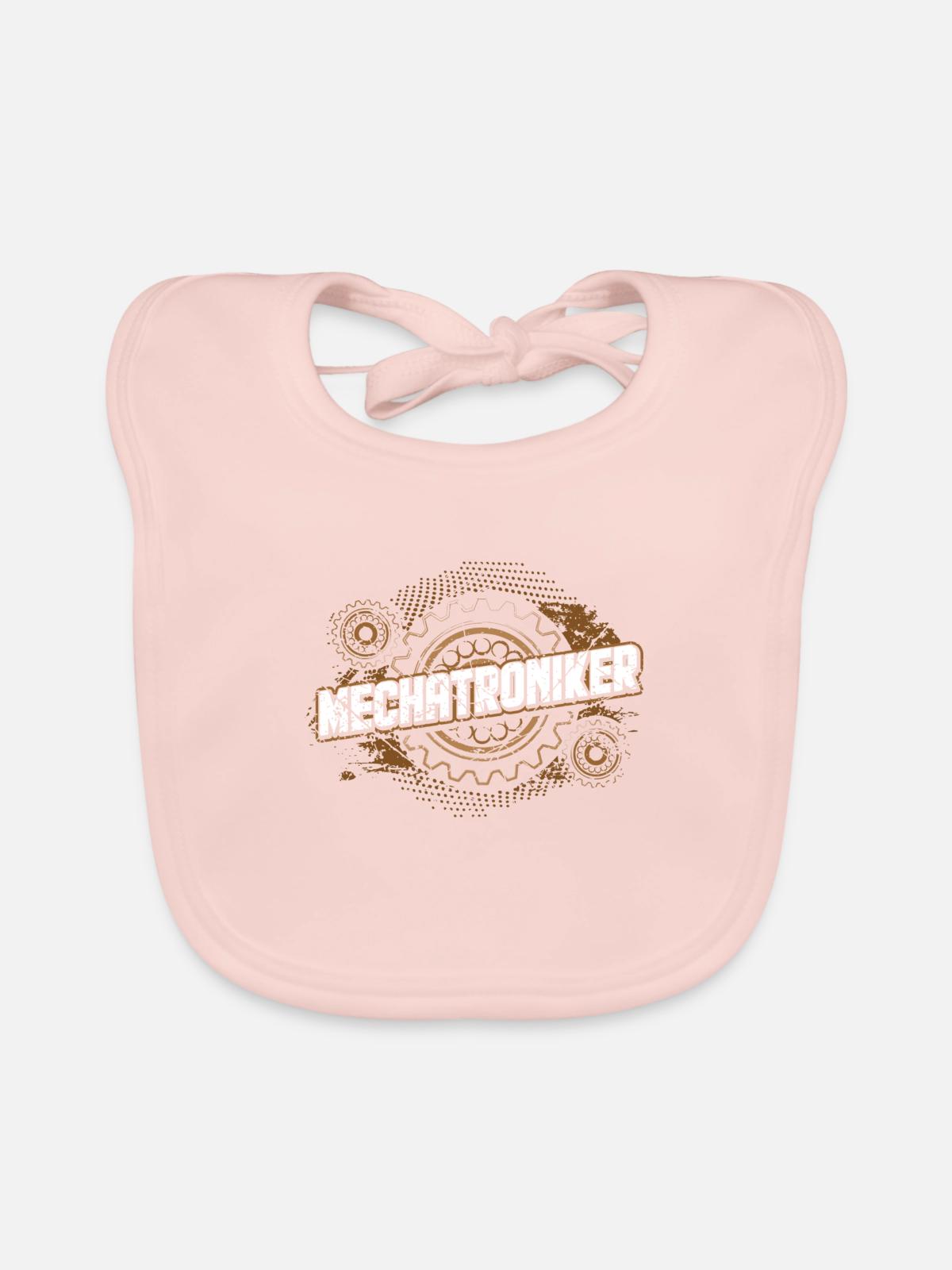 Mechatroniker Geschenk - Baby Bio-Lätzchen - Rose - Vorne