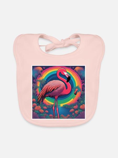Flamingo#1 - Baby Bio-Lätzchen - Rose