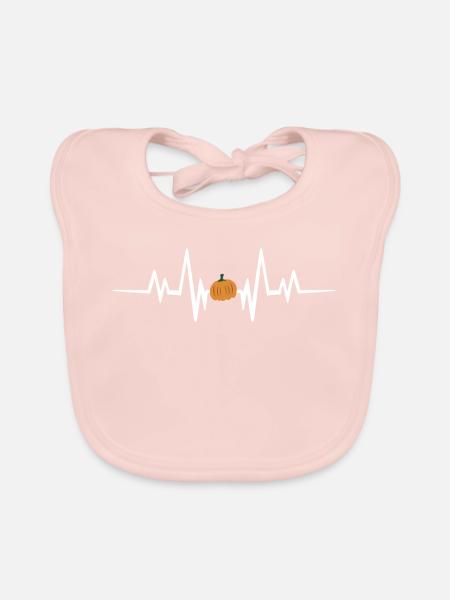 Herzschlag Halloween Pumpkin Design - Baby Bio-Lätzchen - Rose