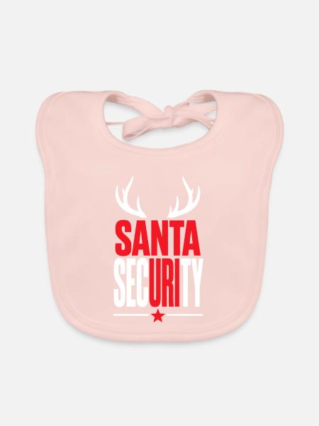Weihnachtsmann-Sicherheitsemblem - Baby Bio-Lätzchen - Rose