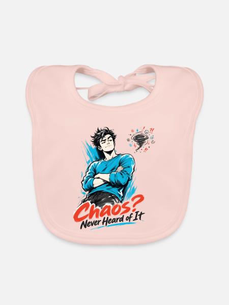 Chaos? Nie davon gehört - Baby Bio-Lätzchen - Rose - Vorne