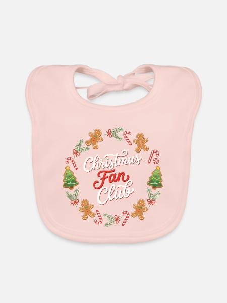 Weihnachts-Fanclub-Kranz - Baby Bio-Lätzchen - Rose