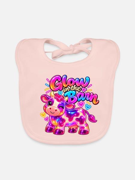 Kuh T-Shirt – Glow in the Barn Gummy Cow - Baby Bio-Lätzchen - Rose
