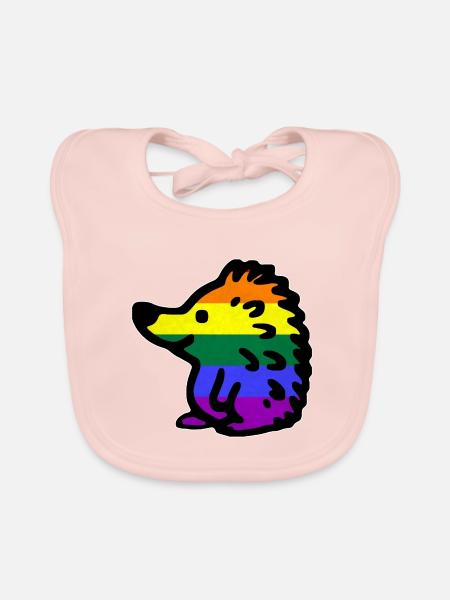 Igel LGBTQ bunt Regenbogenflagge - Baby Bio-Lätzchen - Rose