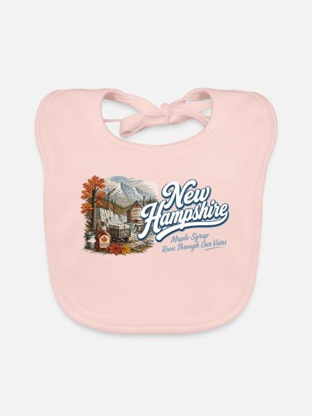 New Hampshire Retro Vintage Granite State Design - Baby Bio-Lätzchen - Rose - Vorne